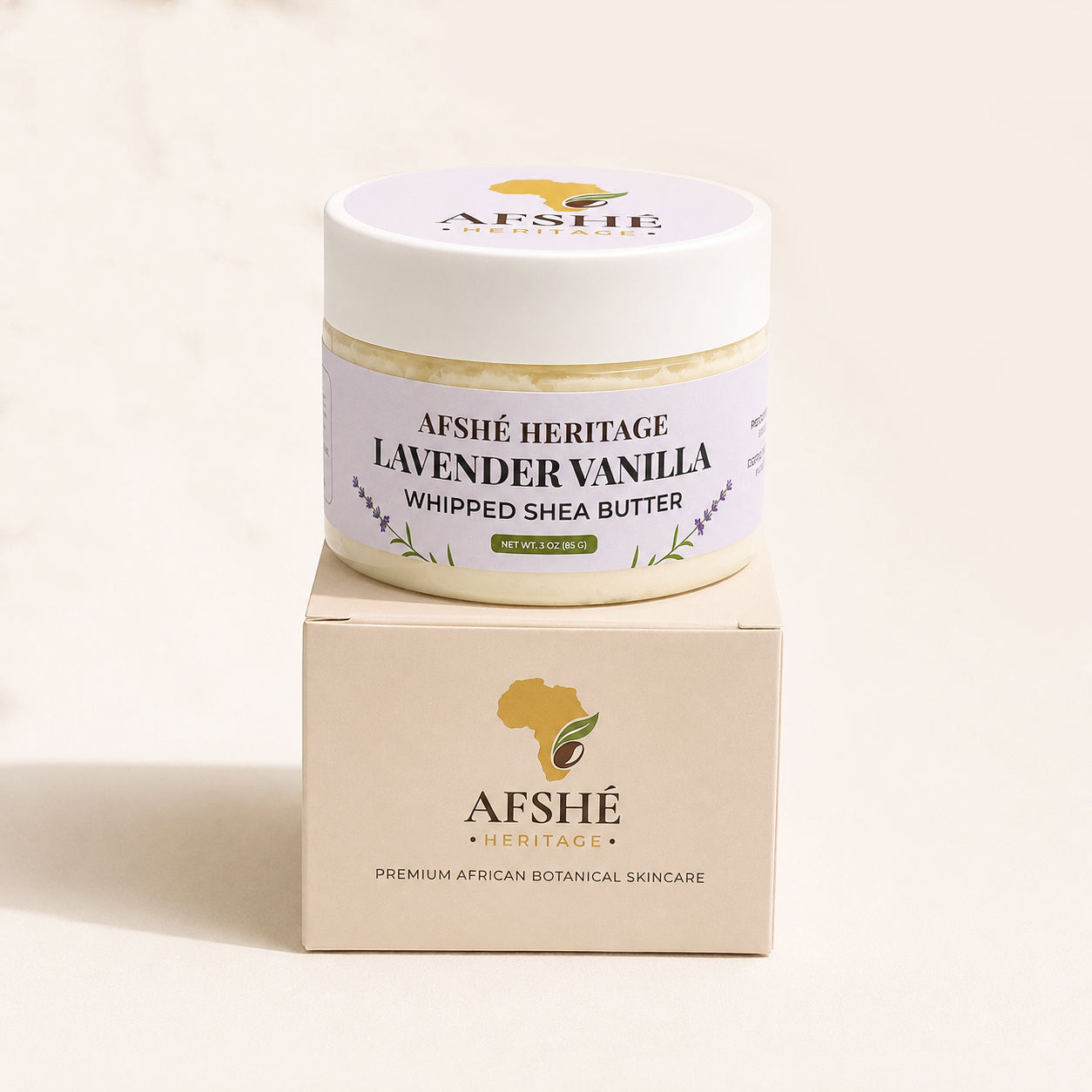 Lavender Vanilla Whipped Beninese Shea Body Butter – 3 oz