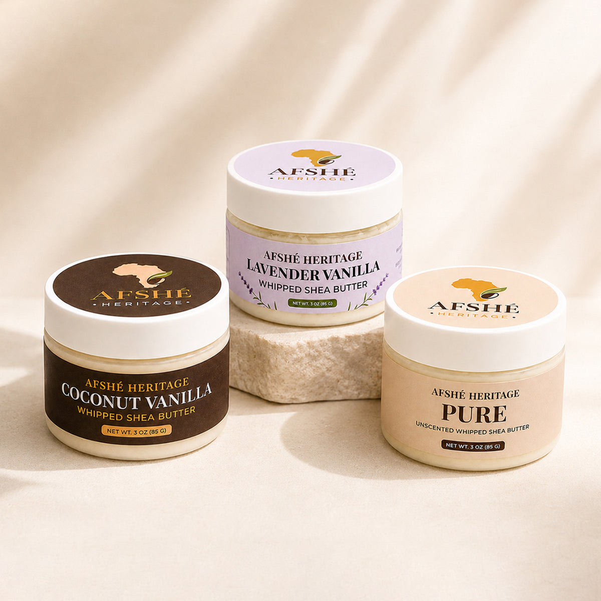 Whipped Beninese Shea Body Butter Trio – 3 oz 3-Pack