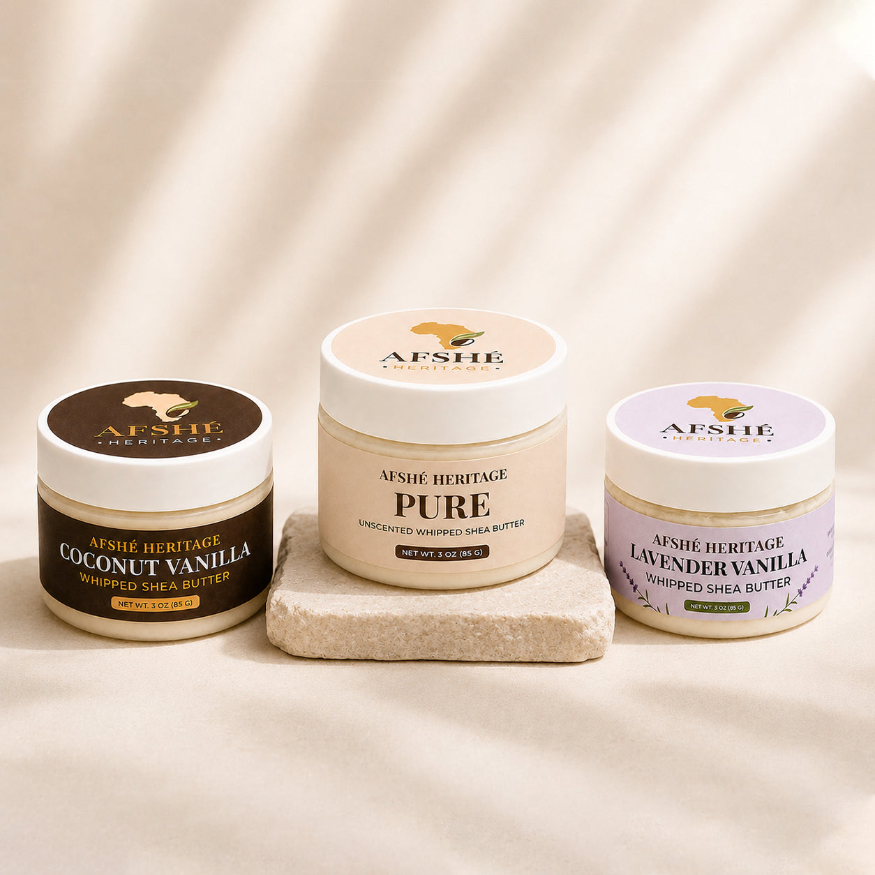 Whipped Beninese Shea Body Butter Trio – 3 oz 3-Pack